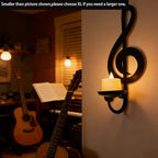 Candle Sconces Wall Musical Note Sconces Decor Wall Mounted Metal Candle Holders with Foldable Tray ZAYHENYOO for Music Lovers, Music Room, Christmas As A Gift(1, L-A) - size: 10.23 inches