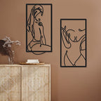 Cindeer 6 Pcs Modern Minimalist Wall Decor Abstract Woman Wall Art Single Line Metal Drawing Modern Line Women Body Figure Decor Sculptures for Home Bedroom Bathroom