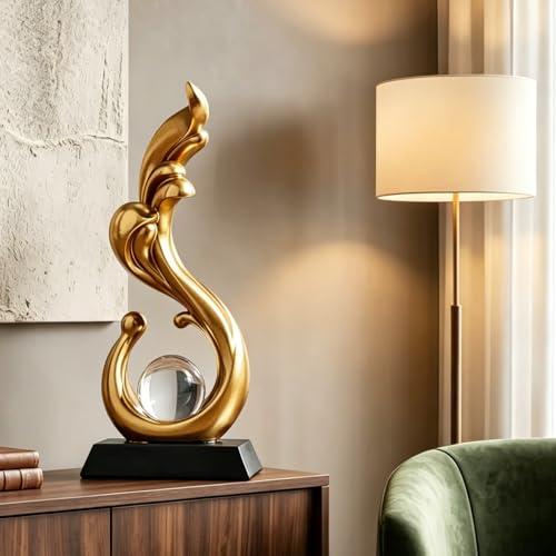 AWNR Abstract Art Deco Decor Statues for Home,Shelves,Table,Living Room, Dining Room,Modern Sculpture Decoraciones of Homes for Sale (Gold A) - color: Gold a