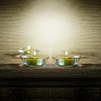 WGV Sturdy Tea Light Votive Candle Holder 3" W, Clear Heavy Thick Chubby Plate Bowl Glass, Small Accent Decor, 1 Pc - color: Clear-chubby-3"