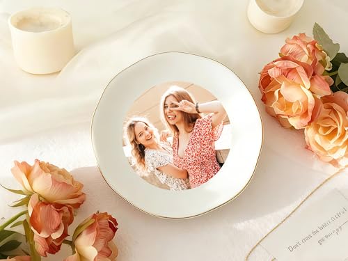 Custom Ceramic Ring Dish, Personalized Jewelry Tray with Photo, Earrings Necklaces Bracelet Watch Keys Trinket Holder for Nightstand, Mothers Day Bridesmaid Bestie Gift for Women - color: Photo
