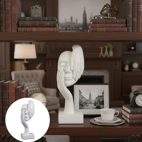 Abstract Sculpture for Home Decor - Modern Abstract Sculpture for Office and Interior Spaces - color: Model B-white, size: 6.5x5x17 cm