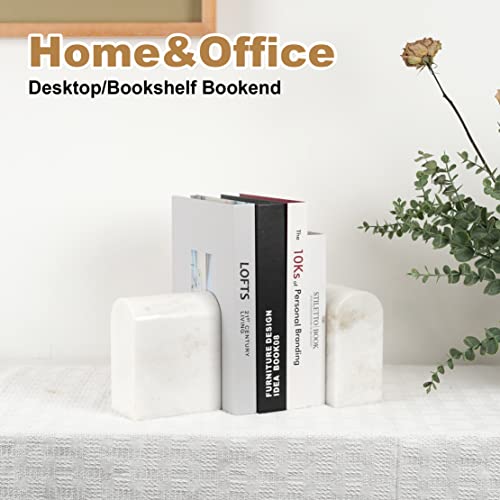 Koville African Natural Marble Bookends for Shelves, Non-Slip Book Ends, 13LBS Ultra Heavy Duty Marble Book Holder Organizer, Apartment Decor for Movies/CD/Video Games(Namib Fantasy) - color: White Marble-namib Fantasy, size: 13lb