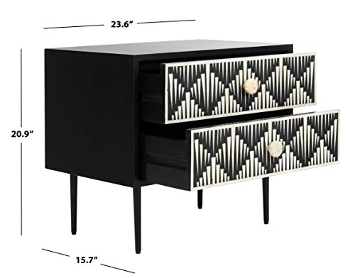 Safavieh Couture Tessie Black Bone Inlay 2-drawer Storage Nightstand
