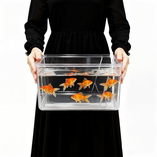 Geelin 1.5 Gallon Plastic Fish Tank Large Bowl Shatterproof with Crystal Clear Clarity for Terrarium, Flower Vase Centerpiece Gift for Fish Lovers (Square) - size: 1.5 Gallon, style: Square