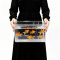 Geelin 1.5 Gallon Plastic Fish Tank Large Bowl Shatterproof with Crystal Clear Clarity for Terrarium, Flower Vase Centerpiece Gift for Fish Lovers (Square) - size: 1.5 Gallon, style: Square