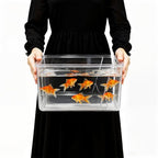 Geelin 1.5 Gallon Plastic Fish Tank Large Bowl Shatterproof with Crystal Clear Clarity for Terrarium, Flower Vase Centerpiece Gift for Fish Lovers (Square) - size: 1.5 Gallon, style: Square