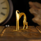 Retro Handcrafted Cubist Artistic Dog Sculpture - 100% Solid Brass Muscular line Front and Elegant Back Design | Collectible Modern Art Decoration | Finishing Touch for Home and Office Scenes - style: Artistic Dog