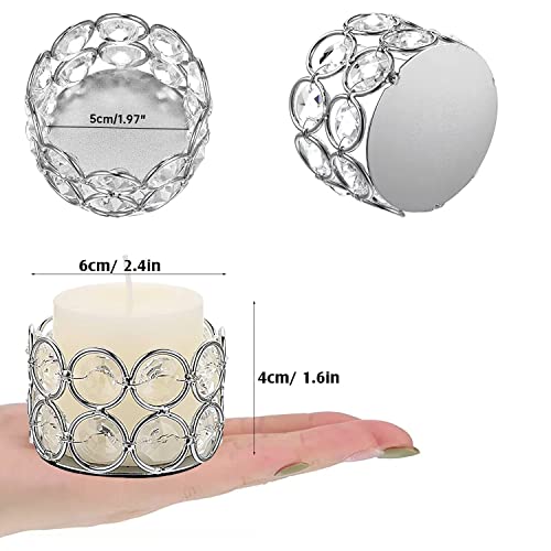 Pack of 20 Silver Crystal Tealight Candleholders - Candlestick Bowls Tea Lamp Candle Holders, Votive Candlestick Holders for Table Centerpieces, Diwali Decorations for Wedding Holiday Party Home Decor - color: Silver, size: 10 Pcs