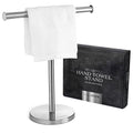 Luxury Hand Towel Holder Stand with Heavy Base, SUS 304 Stainless Steel Towel Rack, T-Shape, Freestanding Towel Stand for Bathroom Vanity or Kitchen Countertop, Waterproof Counter Organizer - color: Stainless Steel