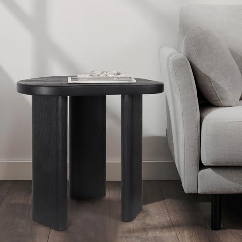 Oakrain Black End Tables, Wood Sofa Bed Side Table, Modern Nightstand for Bedroom, Small Coffee Table for Living Room - color: Black-triangle Shape