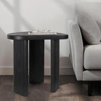 Oakrain Black End Tables, Wood Sofa Bed Side Table, Modern Nightstand for Bedroom, Small Coffee Table for Living Room - color: Black-triangle Shape