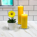 WGV Tea Light Votive Candle Holder Plate 4" W, Clear Flat Plate Glass, Small Home Accent Decor, 1 Pc - color: Clear-flat-4"