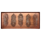 HF by LT Peacock Feather Pattern Metal Boot Tray, 30 x 13 inches, Antique Copper Finish - color: Peacock Feather Pattern, Antique Copper Finish