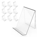 Boloyo Acrylic Book Stand Without Ledge,6 Inch 10PC Clear Acrylic Display Easel Transparent Display Stand Holder Tablet Holder for Displaying Pictures,Books,Artworks, CDs - size: 10PC