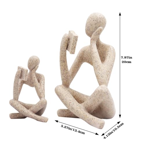 Gold Reading Women Statue, Thinker Sculptures, Abstract Art Ornament, Modern Aesthetic Figurine Decoration, Suitable for Home Living Room Bedroom Office Shelf Table Desk Bookshelf Decor (Right) - color: Right, size: Large