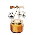 kingnero Lavender Scented Candle Carousel Rotary Candle Holder Spinning Tea Light Holder Birthday Gifts for Women, Mom, Wife, Girlfriend, Sister, Female Friends, (Ginkgo Leaf) - color: Ginkgo Leaf