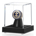 JupDec Championship Ring Display Case, Clear Acrylic Single Ring Holder with Durable Base, Dustproof Cube Showcase with Black Velvet Interior, Ideal Gift for Sports Memorabilia Fans - size: 1 Pack