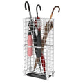 AWTATOS Umbrella Holder Entryway, Umbrella Stand Freestanding, Metal Square Umbrella Rack Organizer with a Removable Drip Tray, Hooks, White - color: White