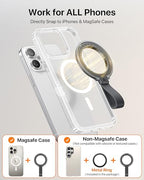 andobil [2026 Unrivaled Stability] Magnetic Phone Grip Holder for MagSafe Ring Stand Holder Kickstand Compatible with MagSafe Accessories for iPhone 17 Air 16 Pro Max Plus 15/14/13/12&Android, Grey - color: Space Grey