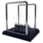 Newtons Cradle Balance Balls,Pendulum Balls with Black Base,Newtons Cradle Pendulum,Desk Decor for Men,Physics Toys,Metal Creative Ornament Crafts,Mind Bending Desk Sculpture - Large Black