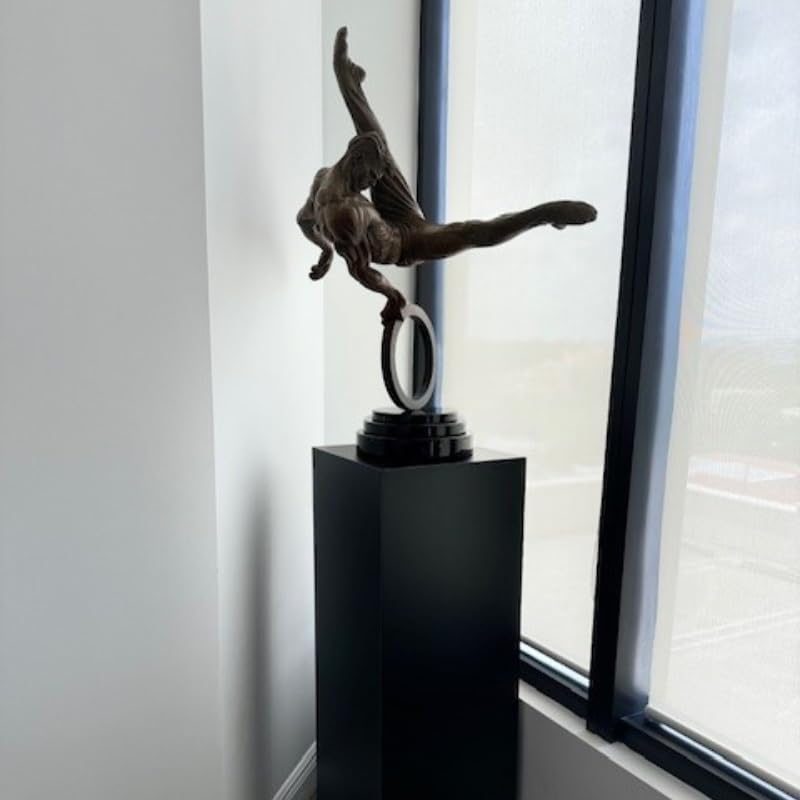 shopPOPdisplays Black Laminate Display Pedestal - Fully Assembled - Museum-Quality for Sculptures, Retail Displays, Trophies with Matte Finish - 200 lb. Capacity (18" W x 18" L x 24" H) - size: 18" W x 18" L x 24" H
