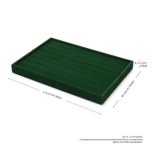 7 Slots Velvet Jewelry Tray Ring Earring Display Tray Jewelry Drawer Organizer Ring Earring Holder Storage (Green) - size: 7 Slots for Ring/Earring