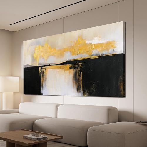 Canvas Wall Art Decor Black and White Wall Art Pictures For Living Room Black and Gold Wall Art Decor Abstract Art Work Modern Abstract Wall Art Prints for Bedroom Office Kitchen Wall Decor 24" x 48" - color: XY-K, size: 48"L x 24"W