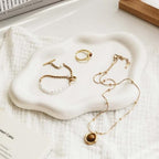 Gifts For Women White Ceramic Jewelry Dish Tray, Vanity Ring Dish Ceramic Jewlery Trays Trinket Ring Holder, Room Decor Aesthetic,Decorative Cloud Vanity Key Tray Present for Wife Mom Daughter (Cloud) - style: Cloud