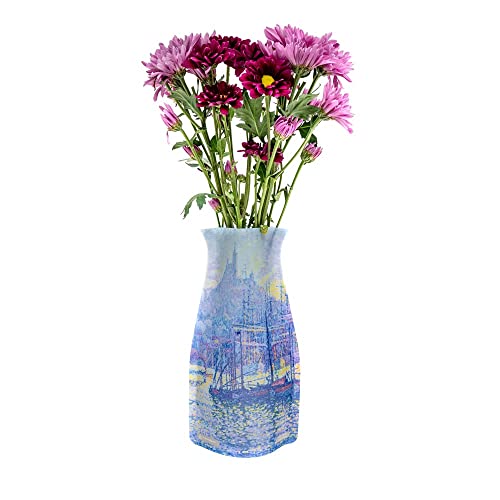 MODGY Collapsible and Expandable Flower Vase Plastic Decorative Modern Centerpieces Dining Table Decor Living Room Bathroom Wedding Office, Paul Signac Notre Dame - style: Notre Dame