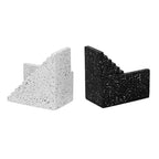 Pemberly Row Transitional Bookends, Speckled Concrete Black and White Finish, Stairway Design, Handcrafted Decorative Sculptural Art, 1 Set for Shelves or Home Office Decor