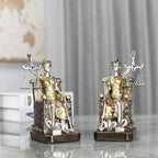 Goddess of Justice Resin Statue Bookend Set of 2 Lady Justice Sculpture - Athena Statue Home Decor, Lawyer Office Desk Organizer, Legal Theme Gift