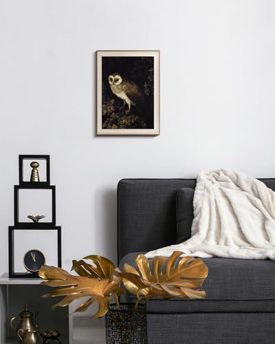 VIYYIEA Framed Wall Art for Living Room, Owl Canvas Prints, Vintage Home Decor, Animals Painting Picture, Bathroom Wall Decor Gifts for Friends or Family - 16L x 12W - color: Animals-【Owl】, size: 16"L x 12"W