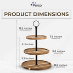 Perco 3 Tier Wooden Cupcake Stand, Acacia Wood Tiered Display Stand for 20 Cupcakes – Rustic Dessert Table Display Set, Tiered Serving Tray for Weddings, Birthdays, Baby Showers & Events - color: Acacia Wood