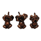 Nature's Mark 3 Baby Elephants See No Evil Hear No Evil Resin Statue Figurine Home Decorative Accent Decor