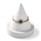 Solid Wood Bracelet Bangle Holder Microfiber Watch Jewelry Display Stand for Vendors Exhibit/Trade Shows/Retail Stores (linen White) - color: linen White