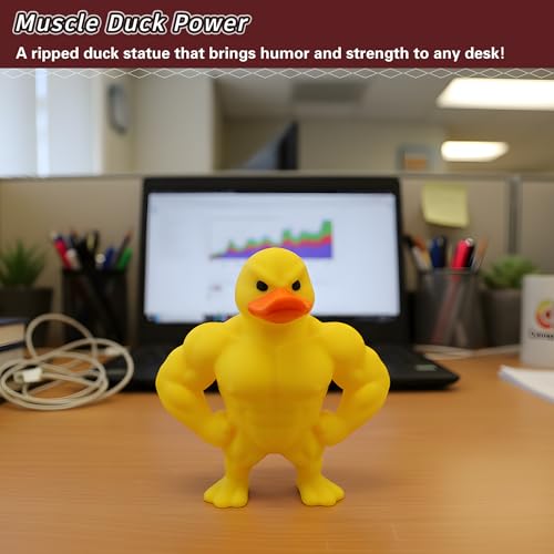 3D Printed Muscle Duck Figurine, Funny Desk Decor Collectible Statue, Muscular Duck Desktop Figurine, Gifts for Gym People, Gym Decor for Men, Bodybuilder Duck Collectible Desktop Sculpture (Large) - size: Large