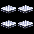LARDUX Pack of 4 Led Light Base - 5 inch Square Lights Display Stand for Effiel Tower Vase Crystal Glass Art LED Pedestal Base - Charging USB or Battery Powered - size: 5-inch led base