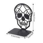 Black Skull Design Bookend Metal Book Ends, Heavy Duty Bookends for Shelves Desk, Skull Book Shelf Holder for Heavy Books, Decorative Desktop Organizer Home Office (1Pair)