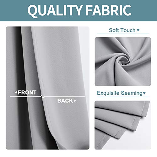 ChrisDowa Small Window Curtains 40 inches Long for Bedroom - Grommet Short Thermal Insulated Room Darkening Curtains for Kitchen (2 Panels, Light Grey, 29 x 40 Inch) - color: Light Grey, size: 29"W x 40"L (Pack of 2)