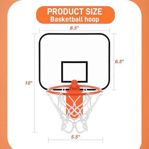 Trash Can Basketball Hoop, Mini Clip-On Basketball Hoop for Garbage Bin, Office Fun, Bedroom Decor, Indoor Outdoor Sport Play, Stress Relief Game, Sports Decor, Basketball Gift for All Ages.