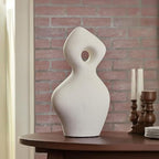 Signature Design by Ashley Arthrow Modern 14 in. Ceramic Abstract Sculpture, White - size: 8.13" W x 5" D x 14.75" H