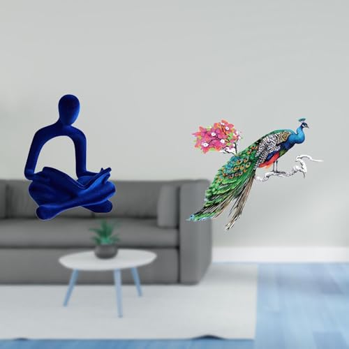 Baoblaze Abstract Thinker Figurine Sculpture and Retro Wall Collection for Office Bar Wedding Living Room Kitchen Home Decoration