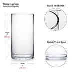 Enova Floral Cylinder Glass Vase - 6 x 12 Inches Round Large Flower Vase, Tall Pillar Candle Holder for Floating Candles and Flowers, Wedding Centerpiece (1 Piece) - size: 6H