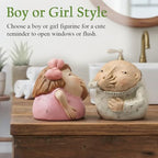 Art & Artifact Boy Holding Nose, Bathroom Statue Funny Boys Decor Shelf Sitters, 5" High - size: 6 Inch x 5 Inch x 5 Inch