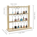 Wood Keychain Display Stand For Vendors And Home: Square Wooden Keychain Display Stand With 18 Hooks For Showcasing Keys Jewelry And Accessories Etc (18 sturdy hooks)