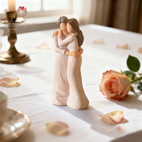 Storieme Sentimental Gifts for Mom from Daughter: Mother Daughter Hugging Resin Figurines Sculpture - Mom's Gift for Birthday Mother's Day Christmas Home Decor - style: Hugging