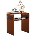Clear Acrylic End Table 2-Tier Bedside Nightstand for Living Room Bedroom (1, Dark Brown) - color: Dark Brown