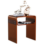 Clear Acrylic End Table 2-Tier Bedside Nightstand for Living Room Bedroom (1, Dark Brown) - color: Dark Brown