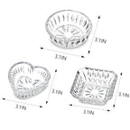 Set of 3 Clear Jewelry Dish Tray for Women Crystal Ring Holder for Wedding Engagement Birthday Mother's Day(Round, Square, Heart)